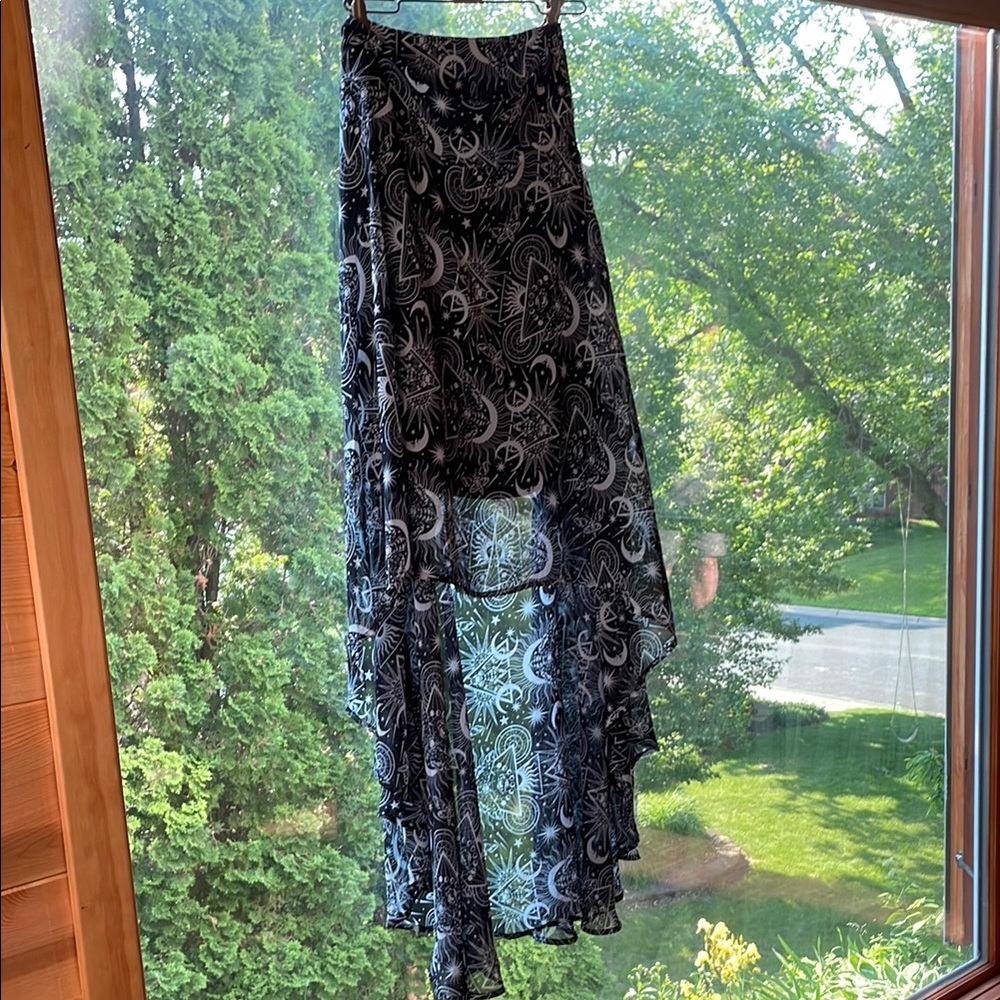 Killstar Black Asymmetrical witchy Maxi Skirt
